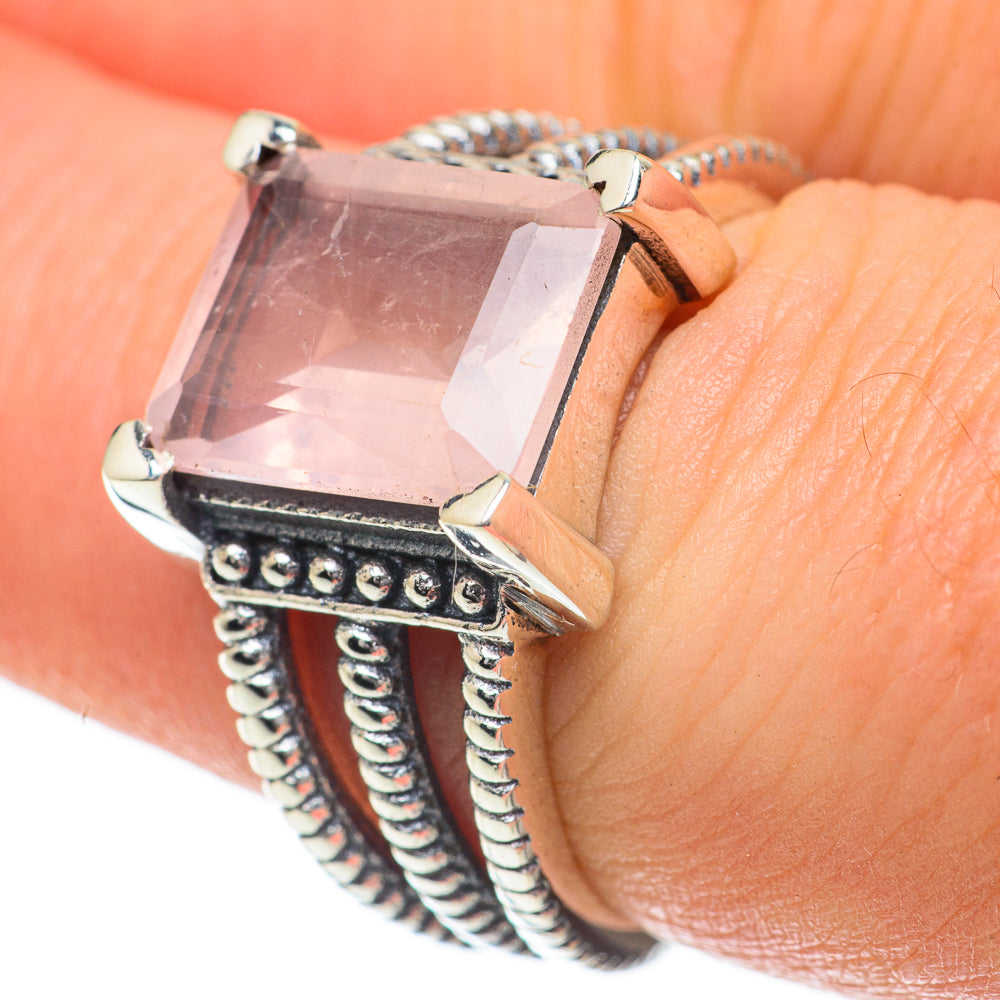 Rose Quartz Rings handcrafted by Ana Silver Co - RING60019