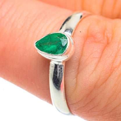 Zambian Emerald Rings handcrafted by Ana Silver Co - RING60032
