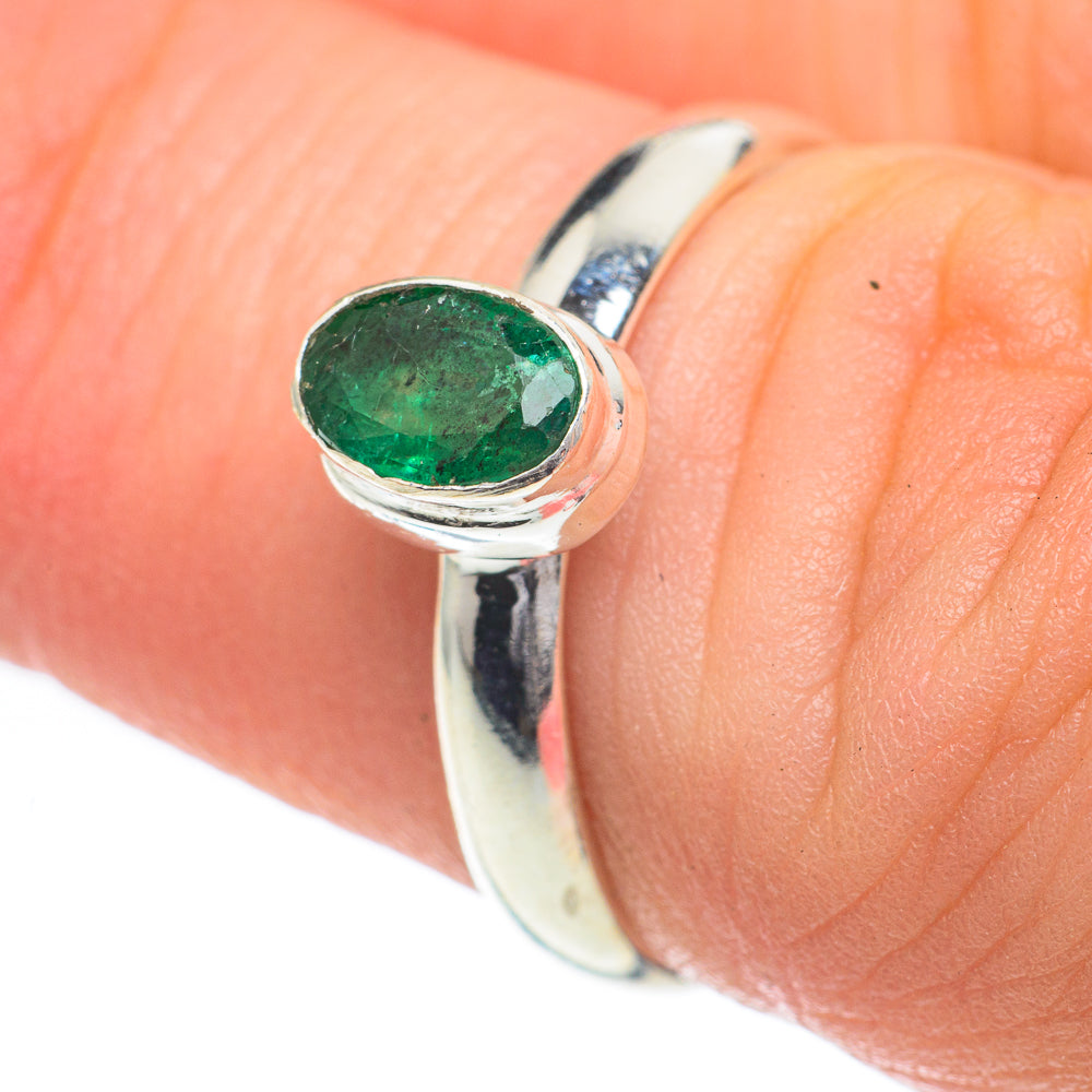 Zambian Emerald Rings handcrafted by Ana Silver Co - RING60033
