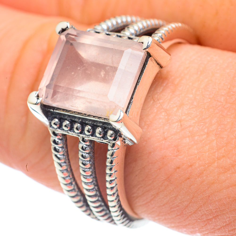 Rose Quartz Rings handcrafted by Ana Silver Co - RING60044