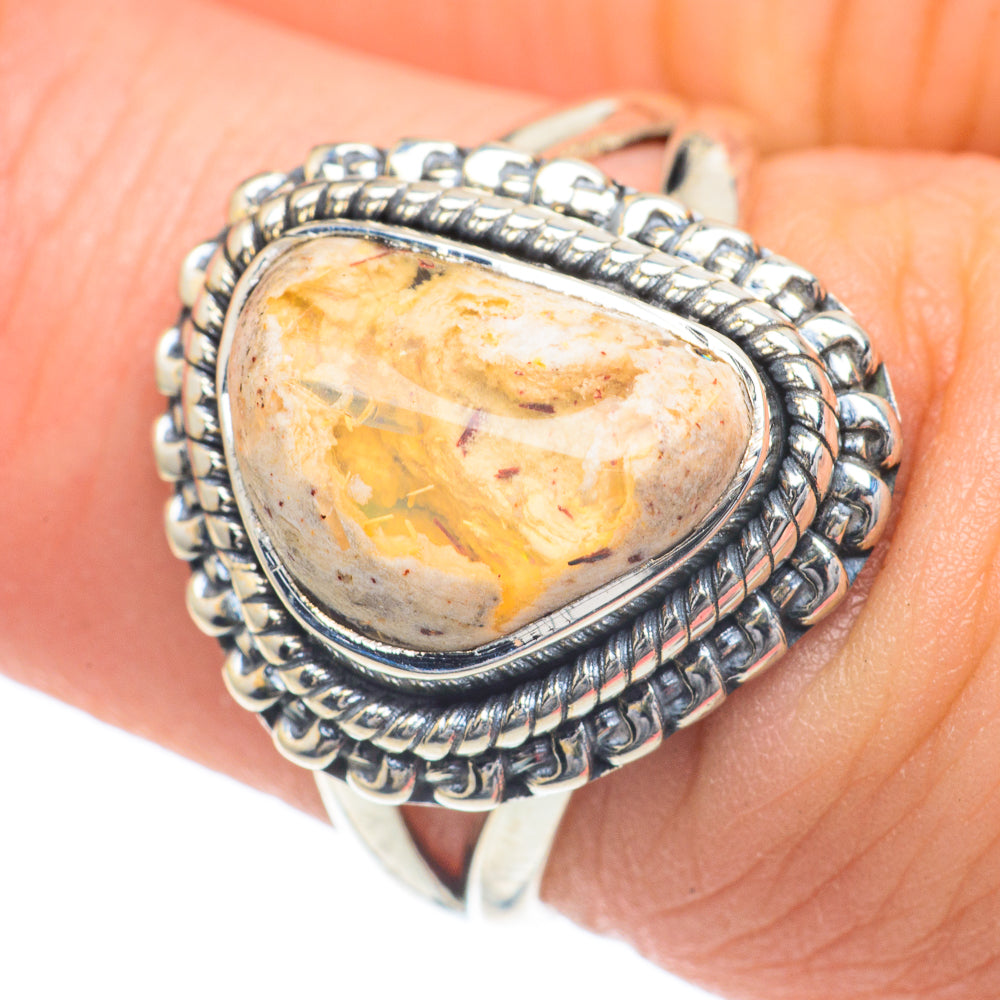 Mexican Fire Opal Rings handcrafted by Ana Silver Co - RING60056