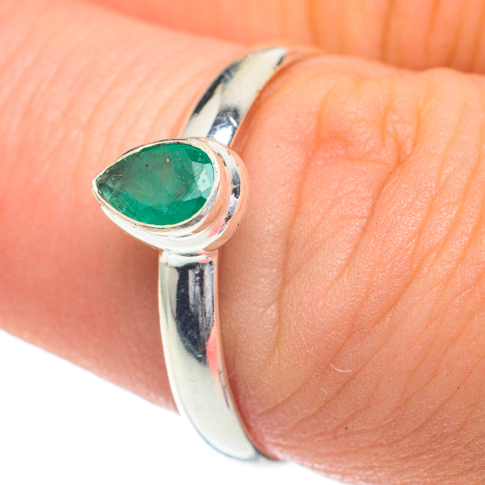 Zambian Emerald Rings handcrafted by Ana Silver Co - RING60065