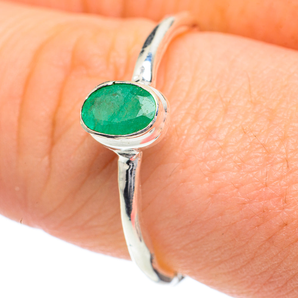 Zambian Emerald Rings handcrafted by Ana Silver Co - RING60067