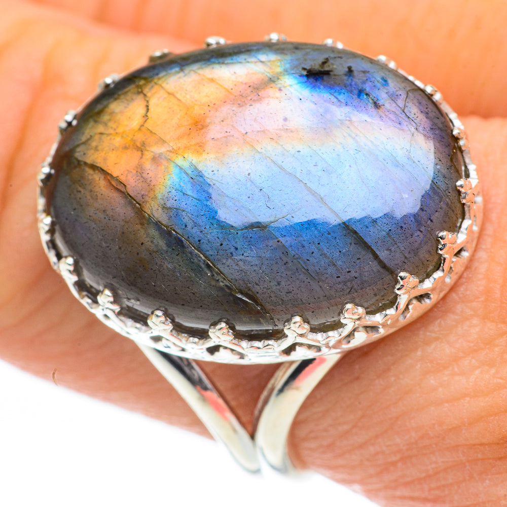 Labradorite Rings handcrafted by Ana Silver Co - RING60089