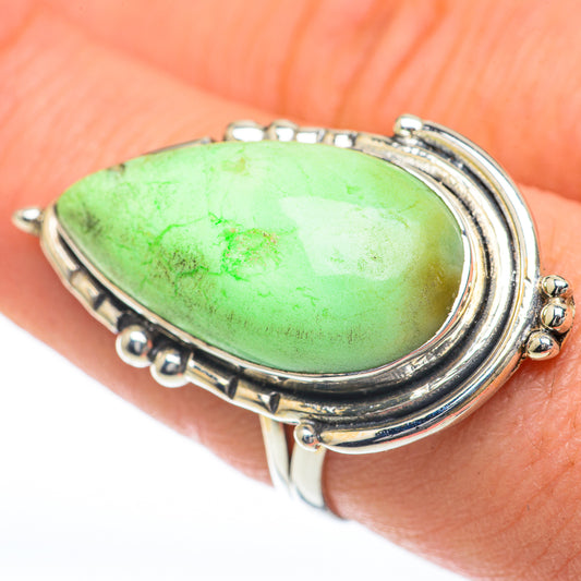 Lemon Chrysoprase Rings handcrafted by Ana Silver Co - RING60099