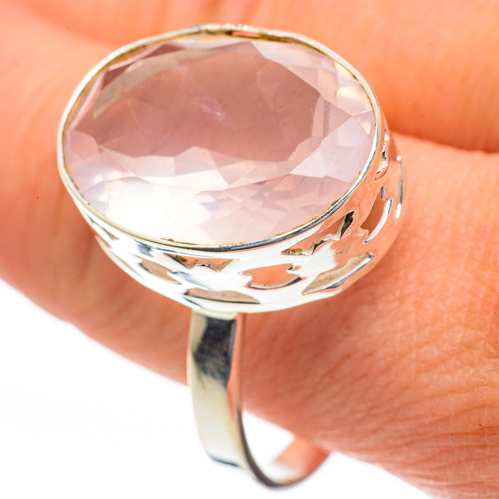 Rose Quartz Rings handcrafted by Ana Silver Co - RING60108