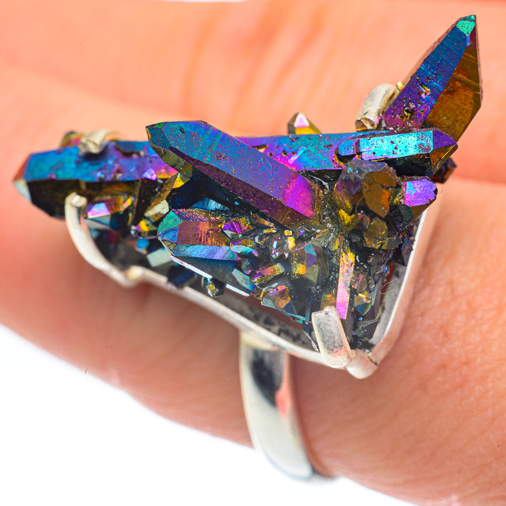 Titanium Sunshine Druzy Rings handcrafted by Ana Silver Co - RING60117
