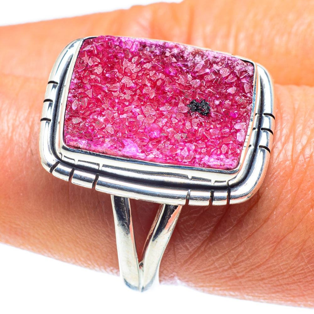 Cobalto Calcite Druzy Rings handcrafted by Ana Silver Co - RING60128
