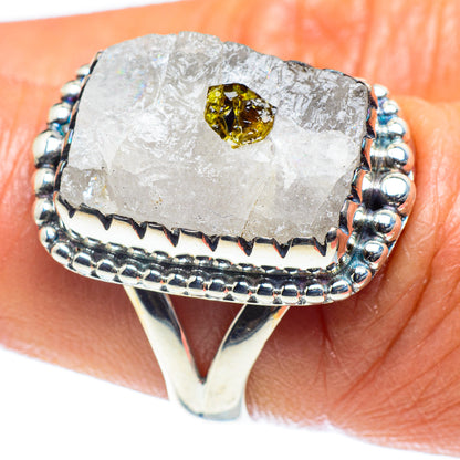 Green Quartz Crystal Rings handcrafted by Ana Silver Co - RING60131