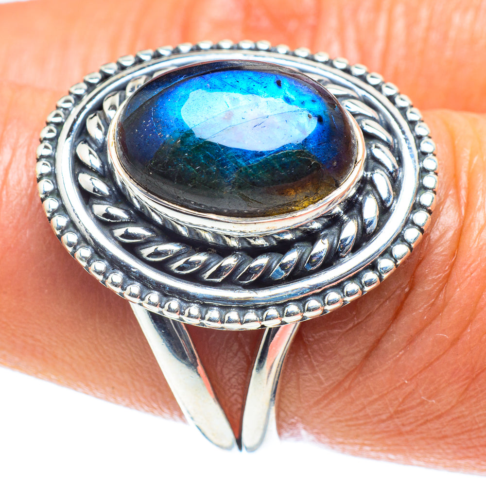 Labradorite Rings handcrafted by Ana Silver Co - RING60144
