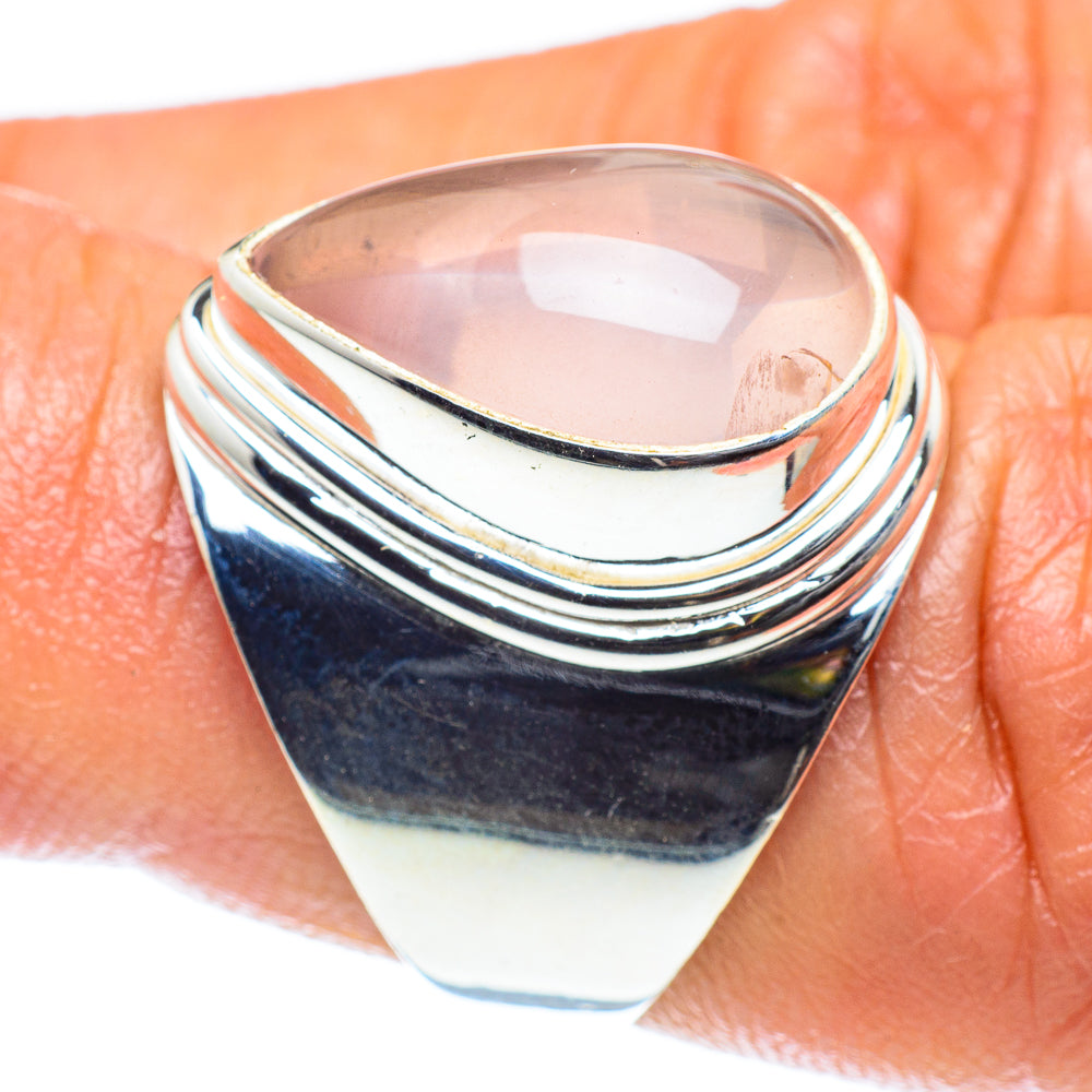 Rose Quartz Rings handcrafted by Ana Silver Co - RING60147