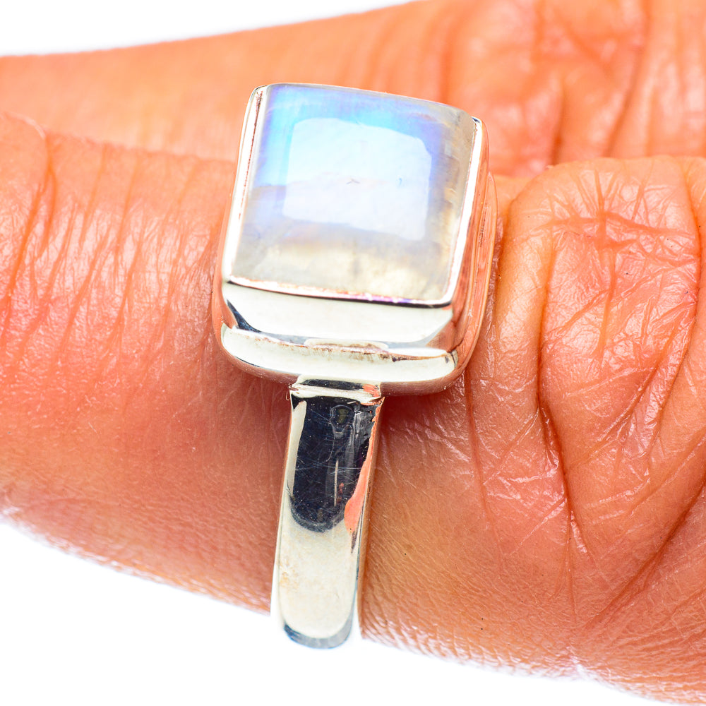 Rainbow Moonstone Rings handcrafted by Ana Silver Co - RING60171
