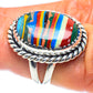 Rainbow Calsilica Rings handcrafted by Ana Silver Co - RING60183