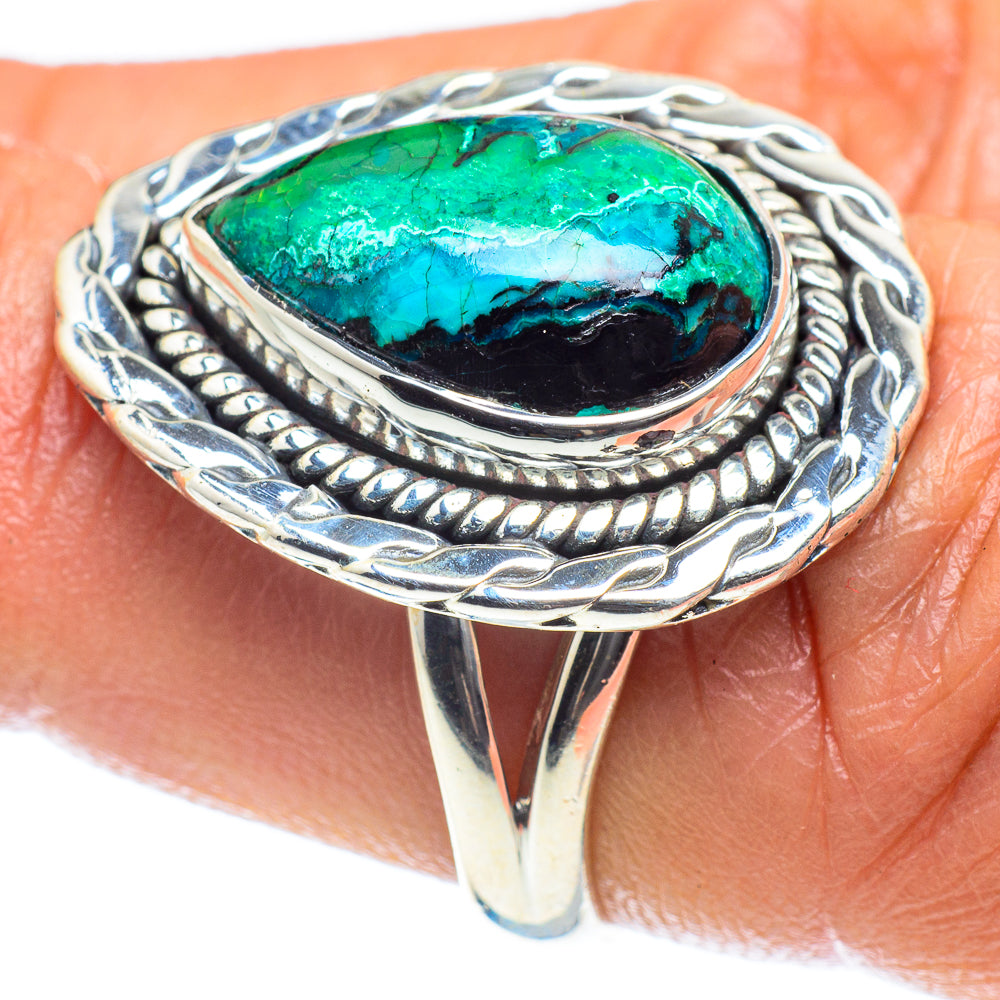 Chrysocolla Rings handcrafted by Ana Silver Co - RING60203