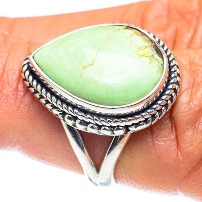 Lemon Chrysoprase Rings handcrafted by Ana Silver Co - RING60210
