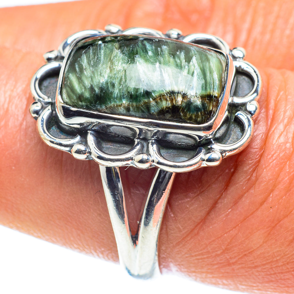 Seraphinite Rings handcrafted by Ana Silver Co - RING60211