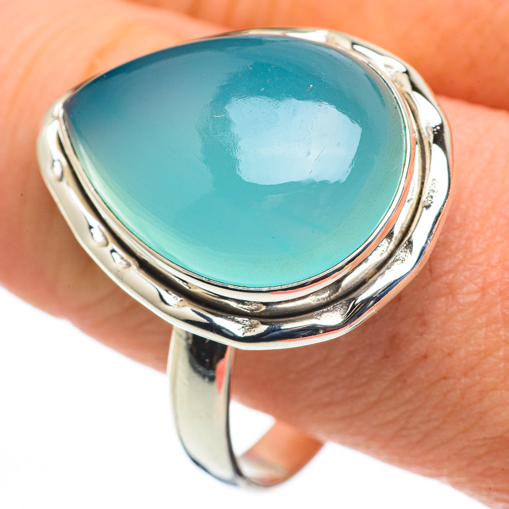 Aqua Chalcedony Rings handcrafted by Ana Silver Co - RING60218