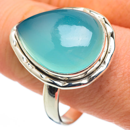 Aqua Chalcedony Rings handcrafted by Ana Silver Co - RING60218