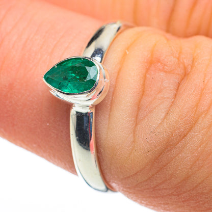 Zambian Emerald Rings handcrafted by Ana Silver Co - RING60225