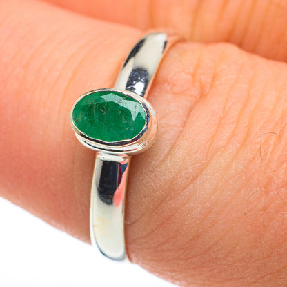 Zambian Emerald Rings handcrafted by Ana Silver Co - RING60226