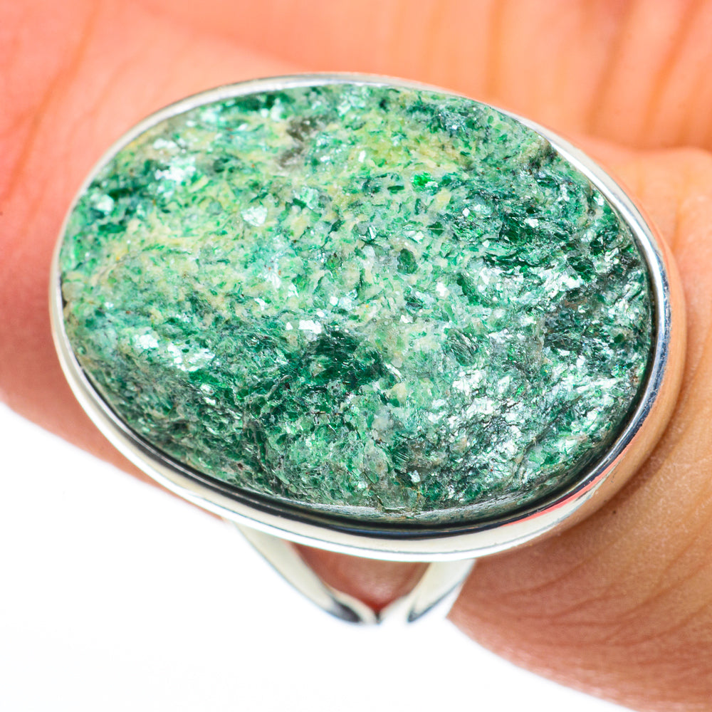 Green Fuchsite Rings handcrafted by Ana Silver Co - RING60228