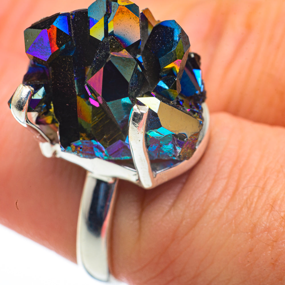 Titanium Sunshine Druzy Rings handcrafted by Ana Silver Co - RING60253