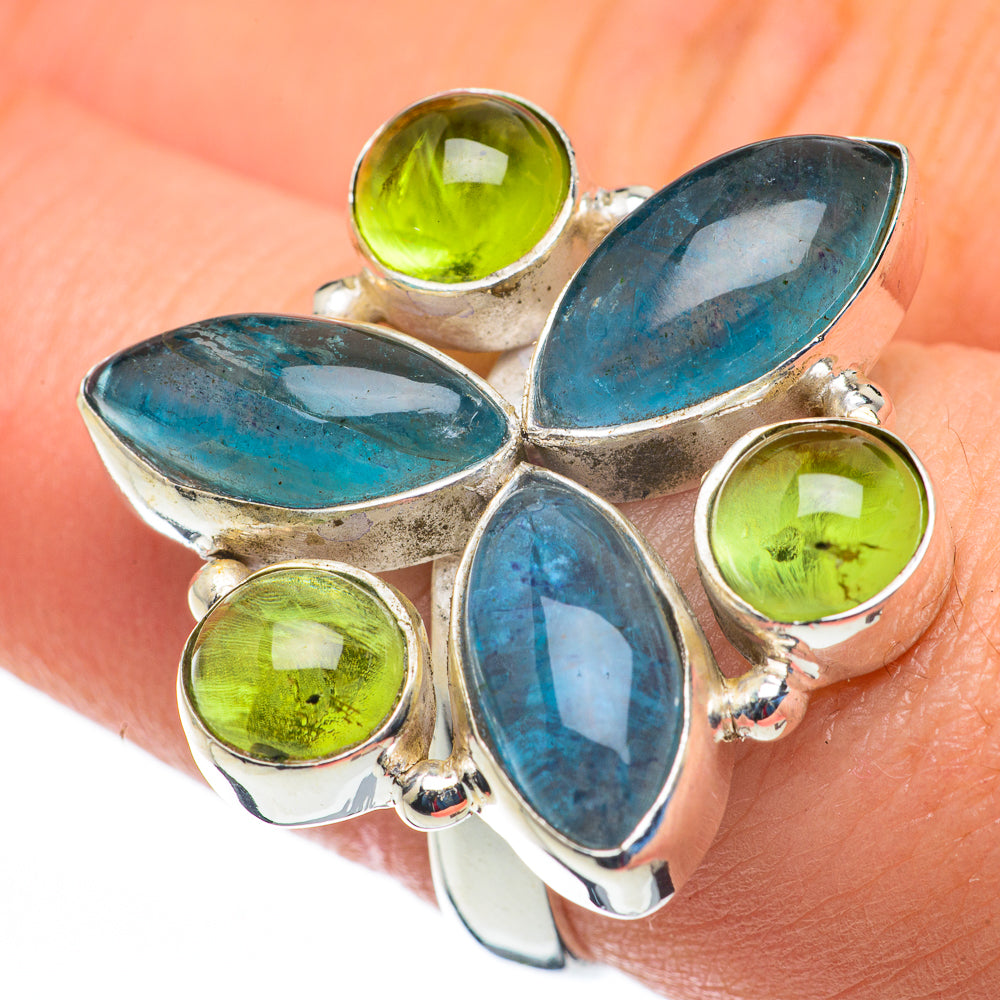 Blue Fluorite Rings handcrafted by Ana Silver Co - RING60258