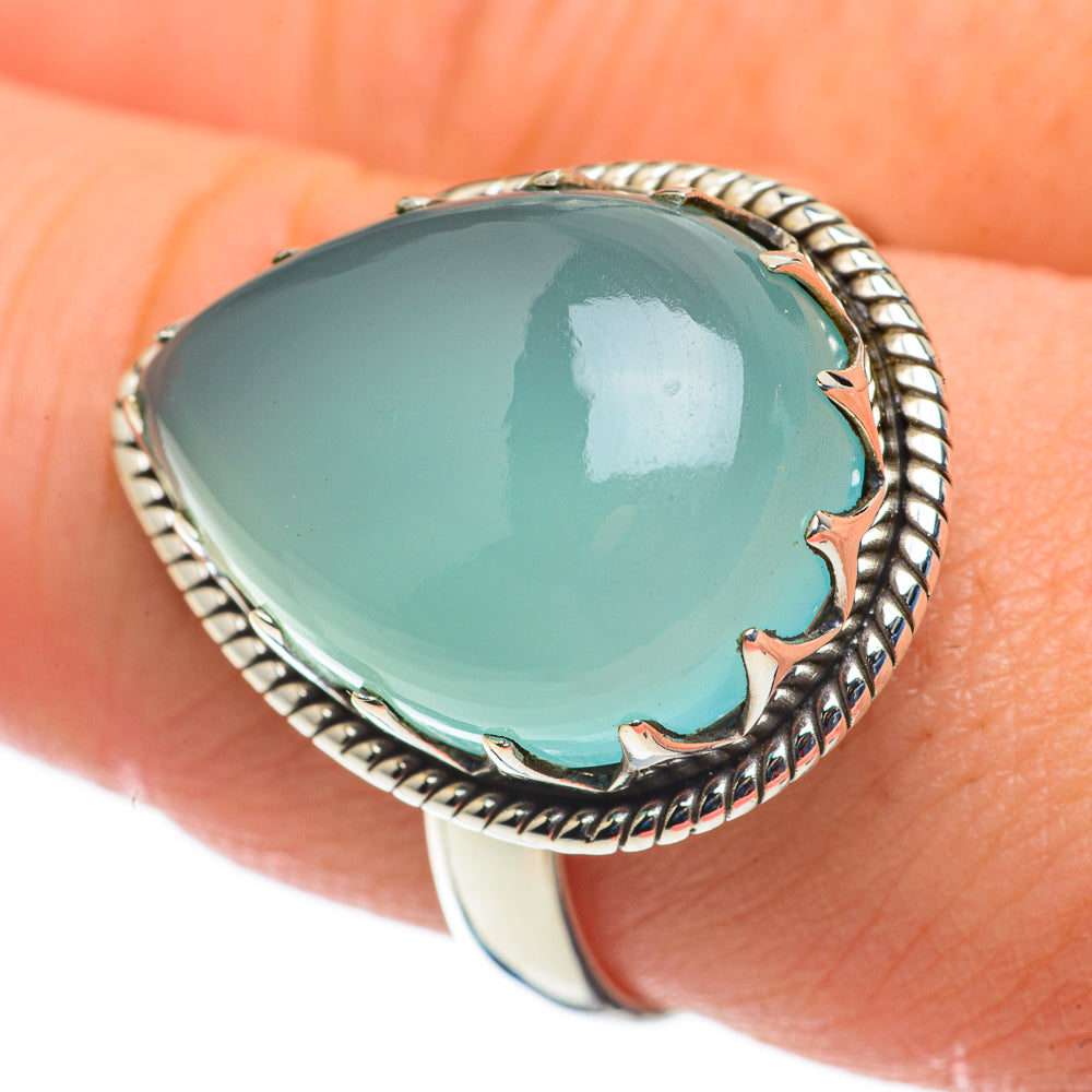 Aqua Chalcedony Rings handcrafted by Ana Silver Co - RING60263