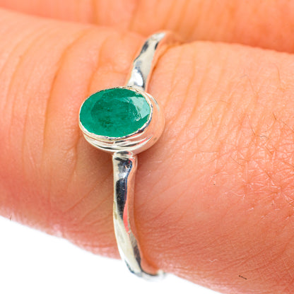 Zambian Emerald Rings handcrafted by Ana Silver Co - RING60268
