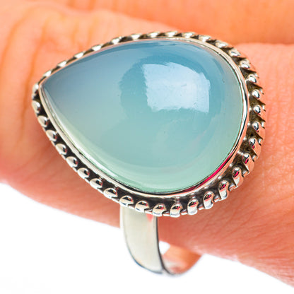 Aqua Chalcedony Rings handcrafted by Ana Silver Co - RING60303