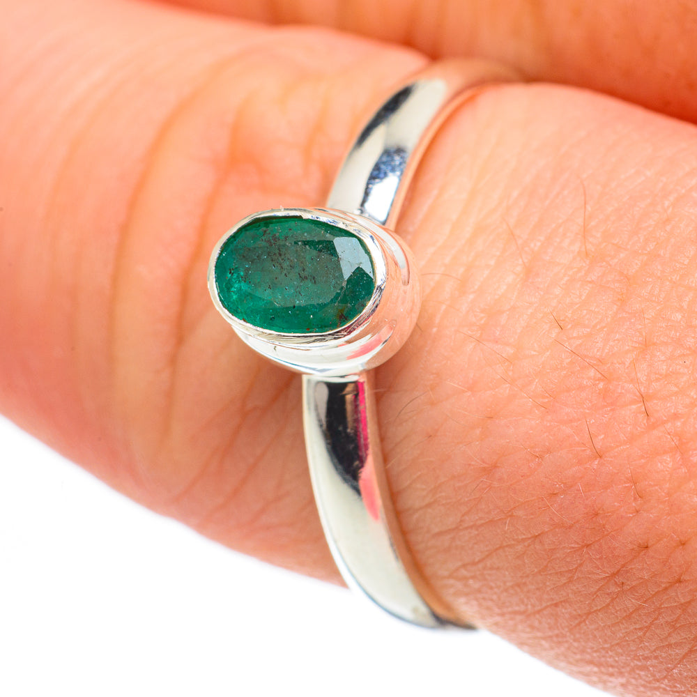 Zambian Emerald Rings handcrafted by Ana Silver Co - RING60306