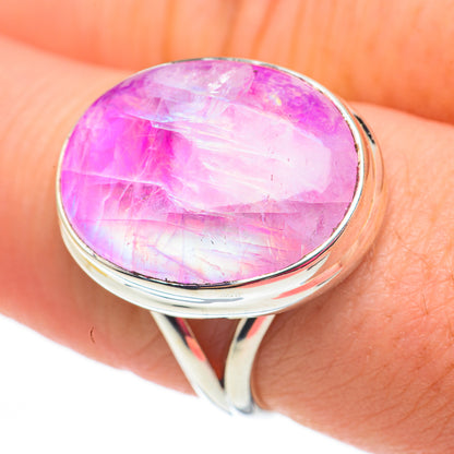 Pink Moonstone Rings handcrafted by Ana Silver Co - RING60316