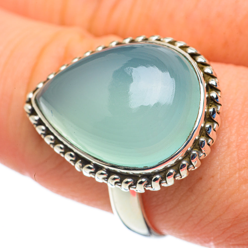 Aqua Chalcedony Rings handcrafted by Ana Silver Co - RING60339