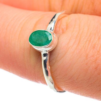 Zambian Emerald Rings handcrafted by Ana Silver Co - RING60346