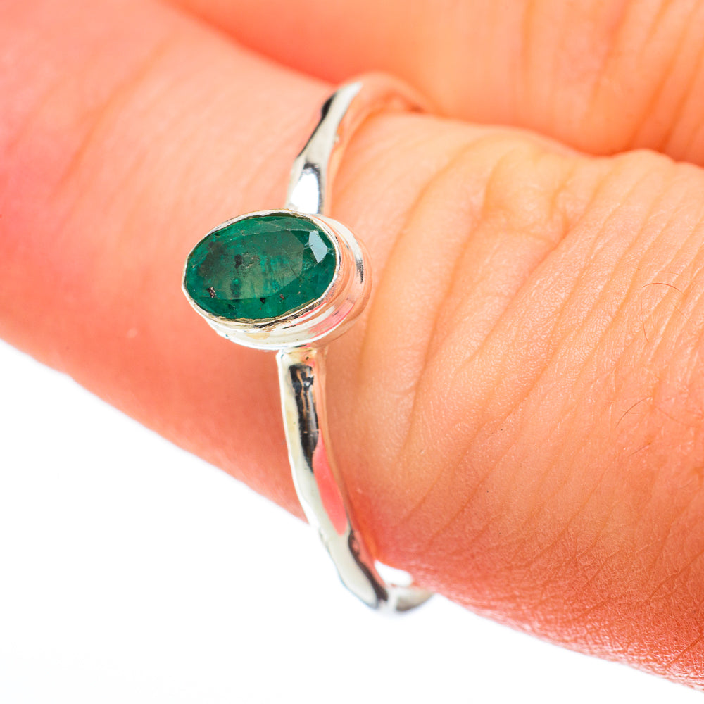 Zambian Emerald Rings handcrafted by Ana Silver Co - RING60361