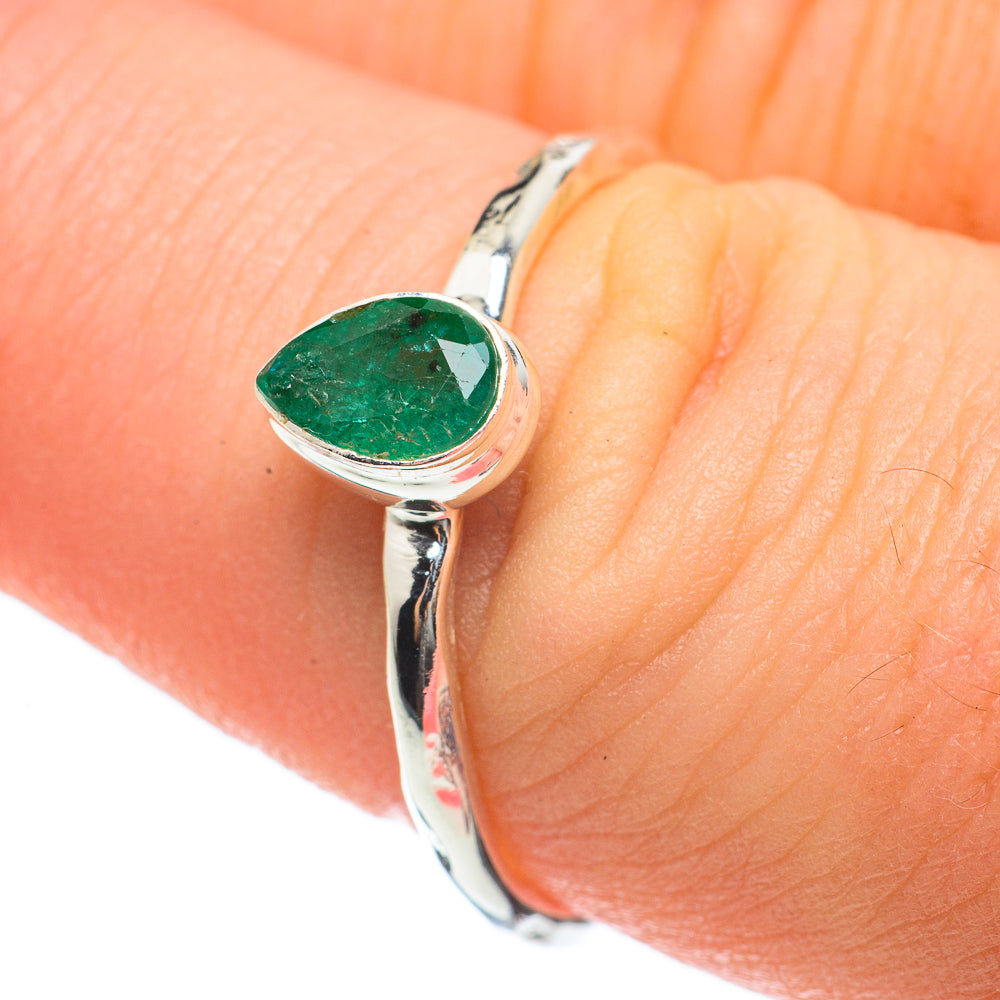 Zambian Emerald Rings handcrafted by Ana Silver Co - RING60364