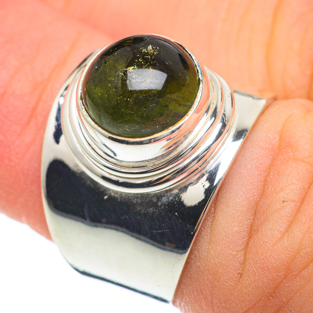 Green Tourmaline Rings handcrafted by Ana Silver Co - RING60392