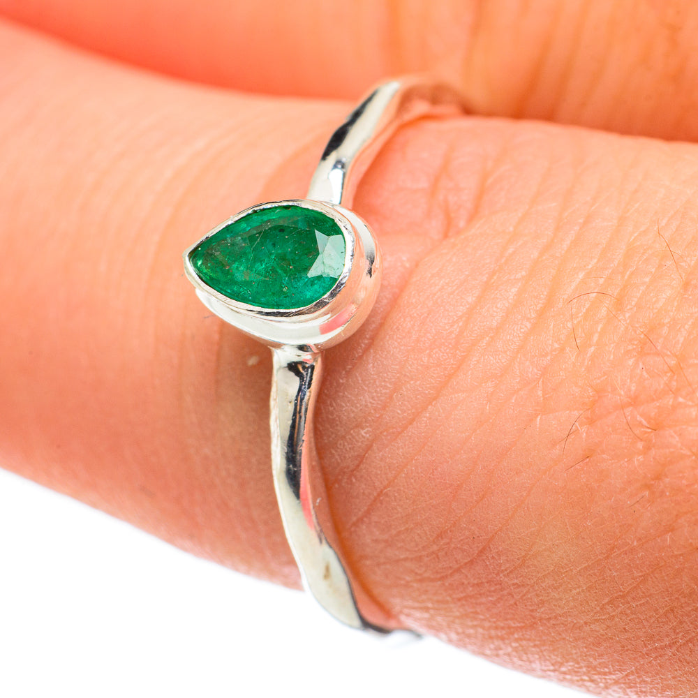 Zambian Emerald Rings handcrafted by Ana Silver Co - RING60395