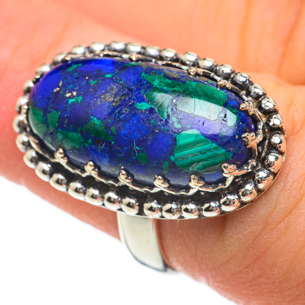 Malachite In Chrysocolla Rings handcrafted by Ana Silver Co - RING60411