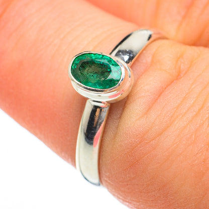 Zambian Emerald Rings handcrafted by Ana Silver Co - RING60421