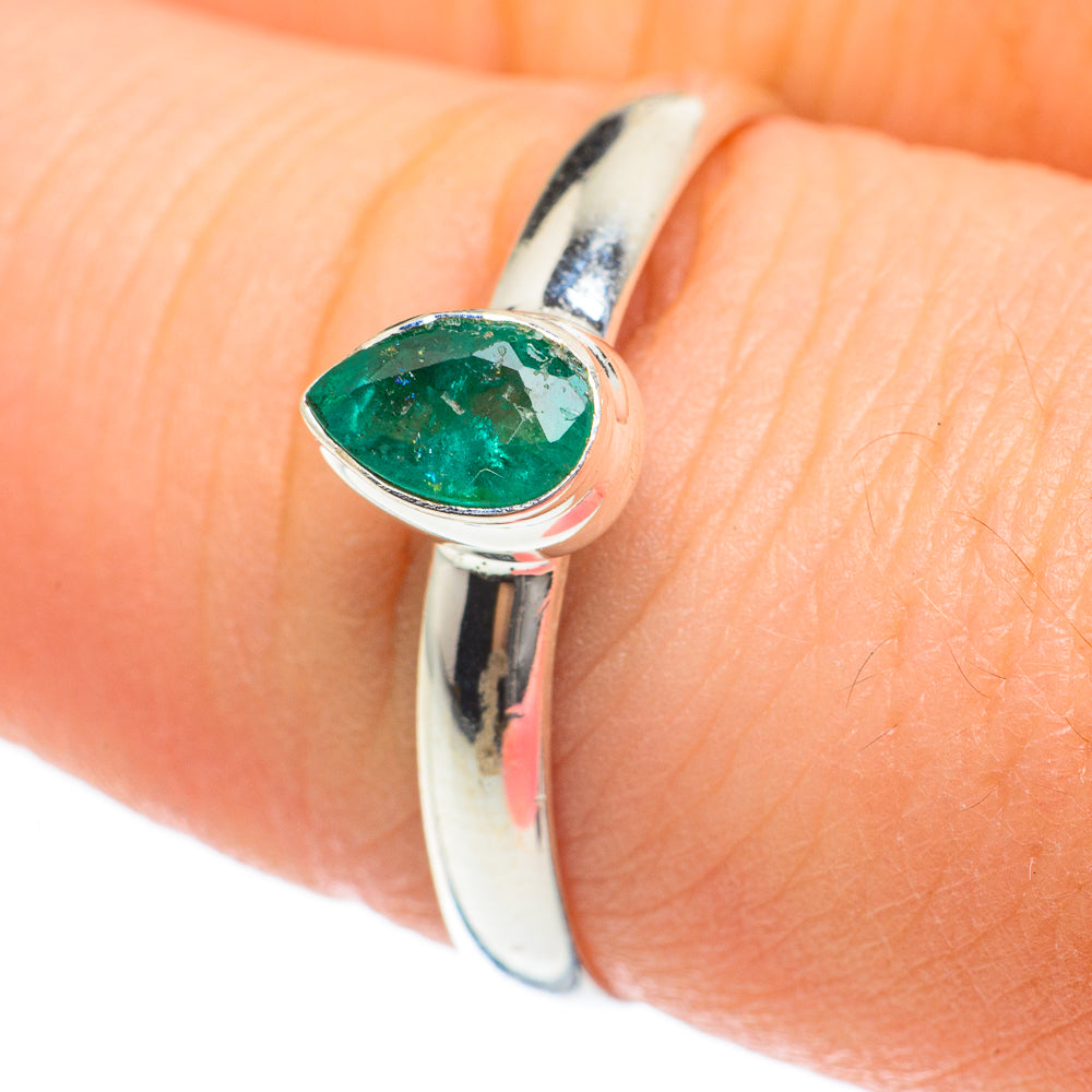 Zambian Emerald Rings handcrafted by Ana Silver Co - RING60424