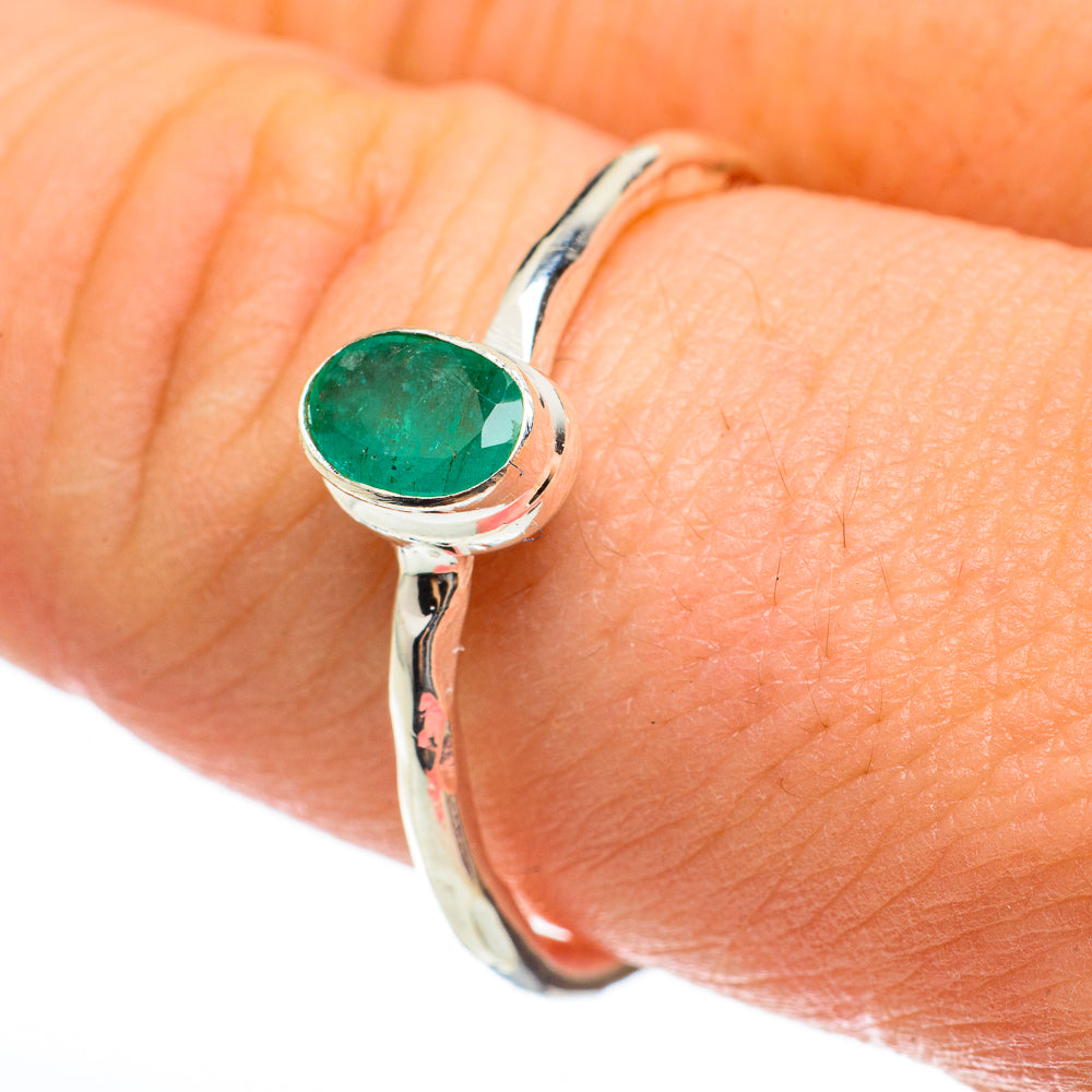 Zambian Emerald Rings handcrafted by Ana Silver Co - RING60451
