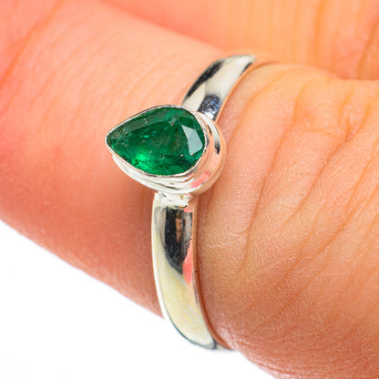 Zambian Emerald Rings handcrafted by Ana Silver Co - RING60453