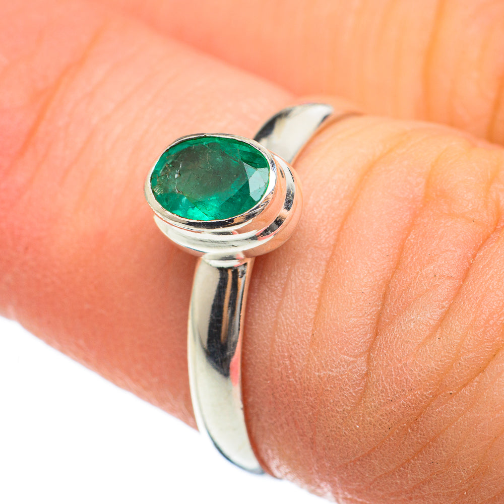 Zambian Emerald Rings handcrafted by Ana Silver Co - RING60474