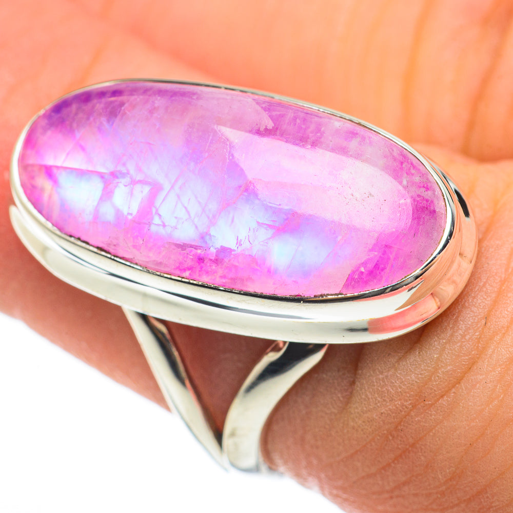 Pink Moonstone Rings handcrafted by Ana Silver Co - RING60481