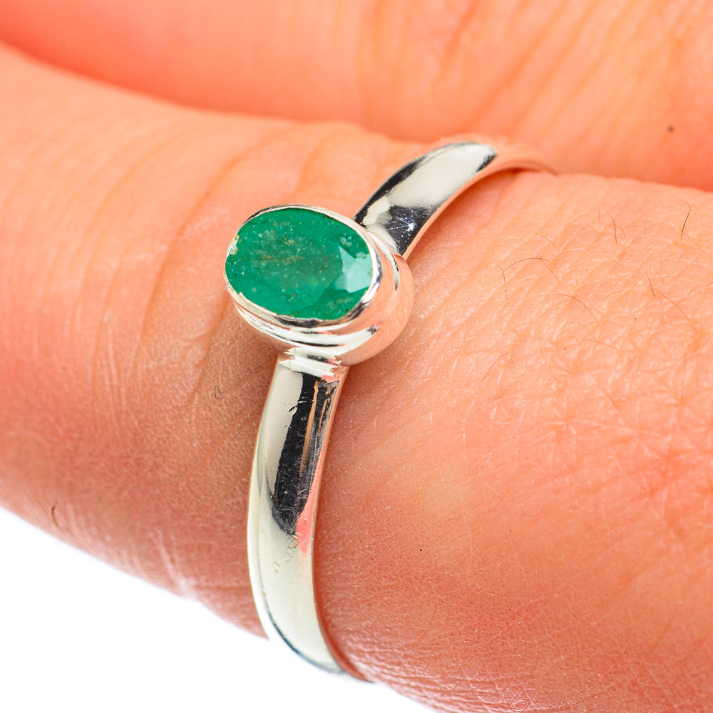 Zambian Emerald Rings handcrafted by Ana Silver Co - RING60525