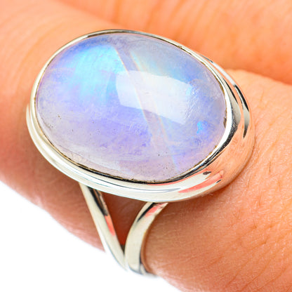 Rainbow Moonstone Rings handcrafted by Ana Silver Co - RING60535