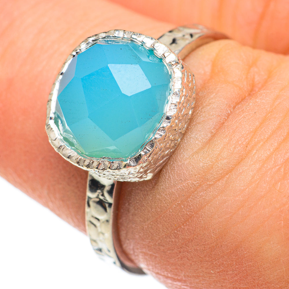 Aqua Chalcedony Rings handcrafted by Ana Silver Co - RING60542