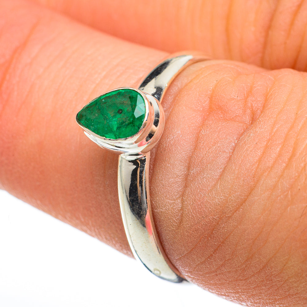 Zambian Emerald Rings handcrafted by Ana Silver Co - RING60547