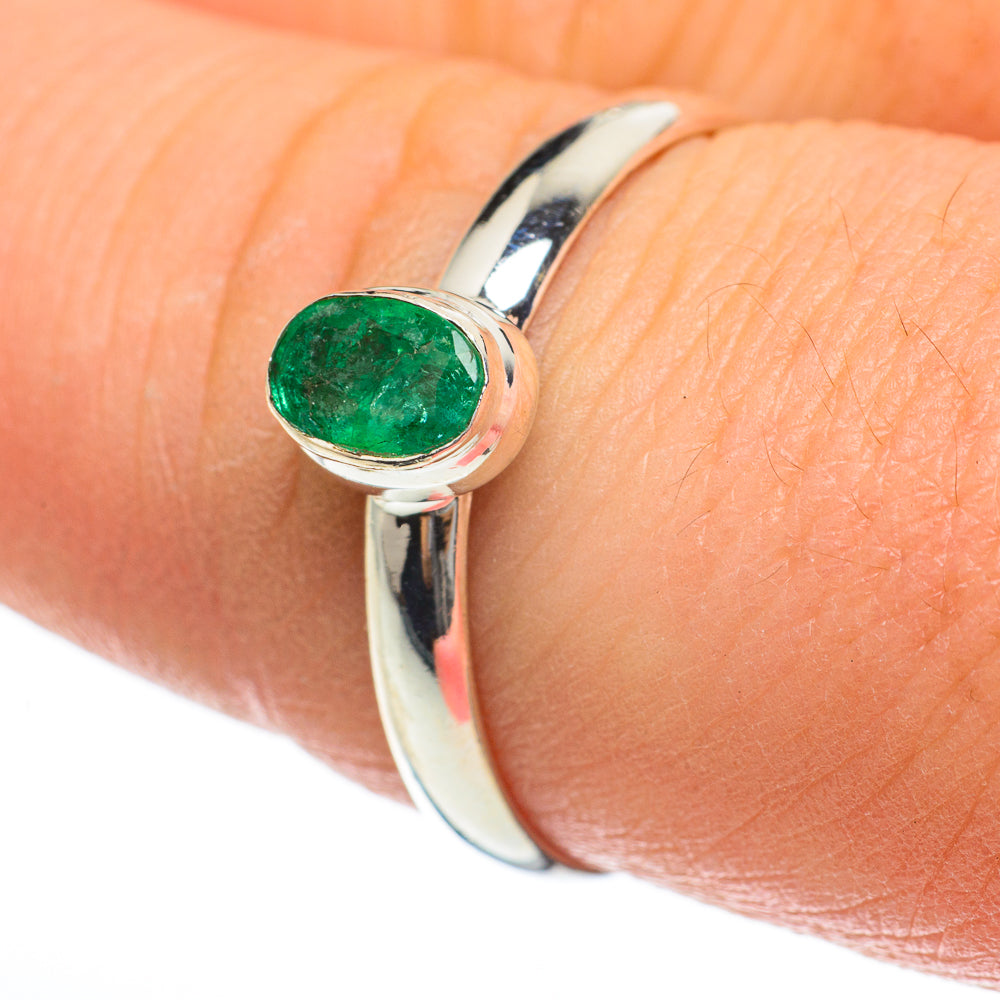 Zambian Emerald Rings handcrafted by Ana Silver Co - RING60548
